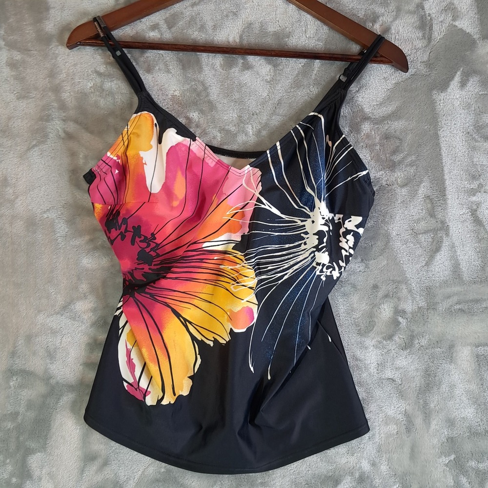 Fantasizer Womens Tankini Swim Top 14D 14 D Cup Floral Slimming Swimwear 212